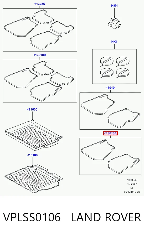 Tapetes dianteiros + traseiros, kit Land Rover Range Rover I L320 ao melhor preço