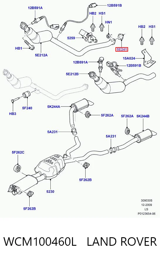 Vedante de tubo de admissão do silenciador Land Rover Range Rover SPORT I L320