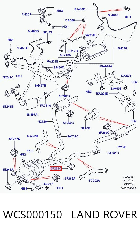  Coxim de fixação do silenciador Land Rover Freelander I SUV (L314) (1997 - 2006) I