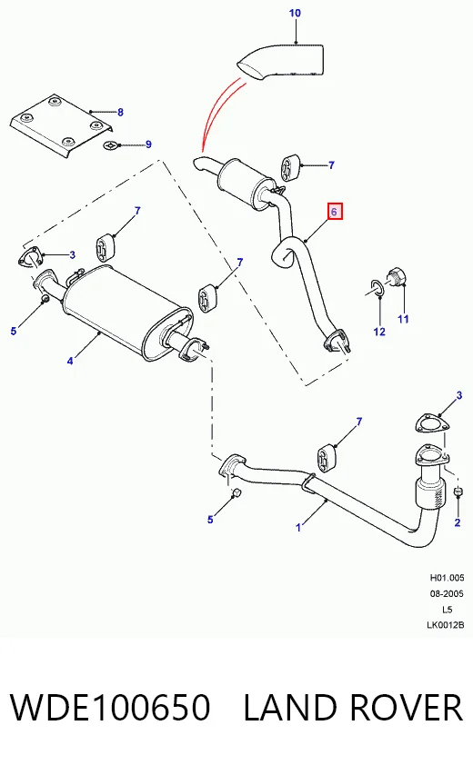 Silenciador, parte traseira para Land Rover Discovery II LJ ,LT