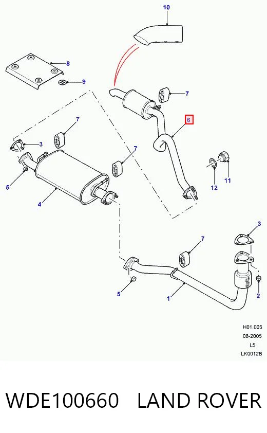 Silenciador, parte traseira para Land Rover Discovery II LJ ,LT