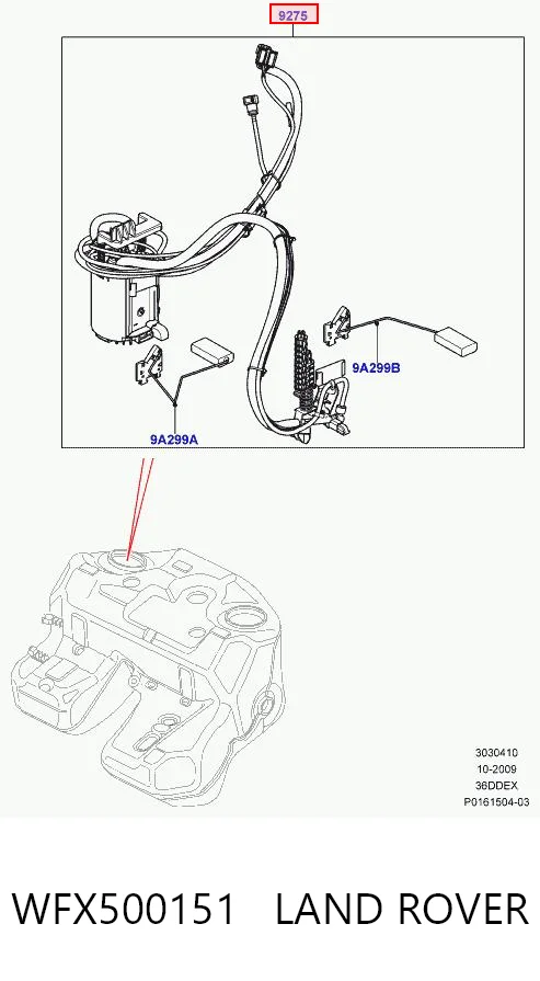 WFX500151 Land Rover Módulo de bomba de combustível com sensor do nível de combustível