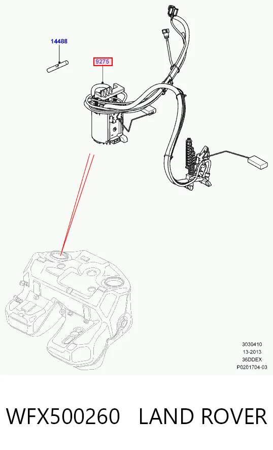 WFX500260 Land Rover Módulo de bomba de combustível com sensor do nível de combustível