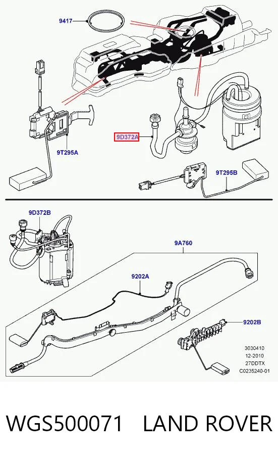WGS500071 Land Rover Módulo de bomba de combustível com sensor do nível de combustível