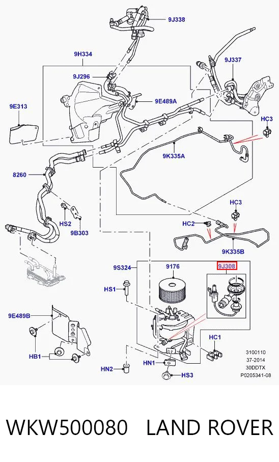 WKW500080 Land Rover Sensor do nível da água de filtro de combustível