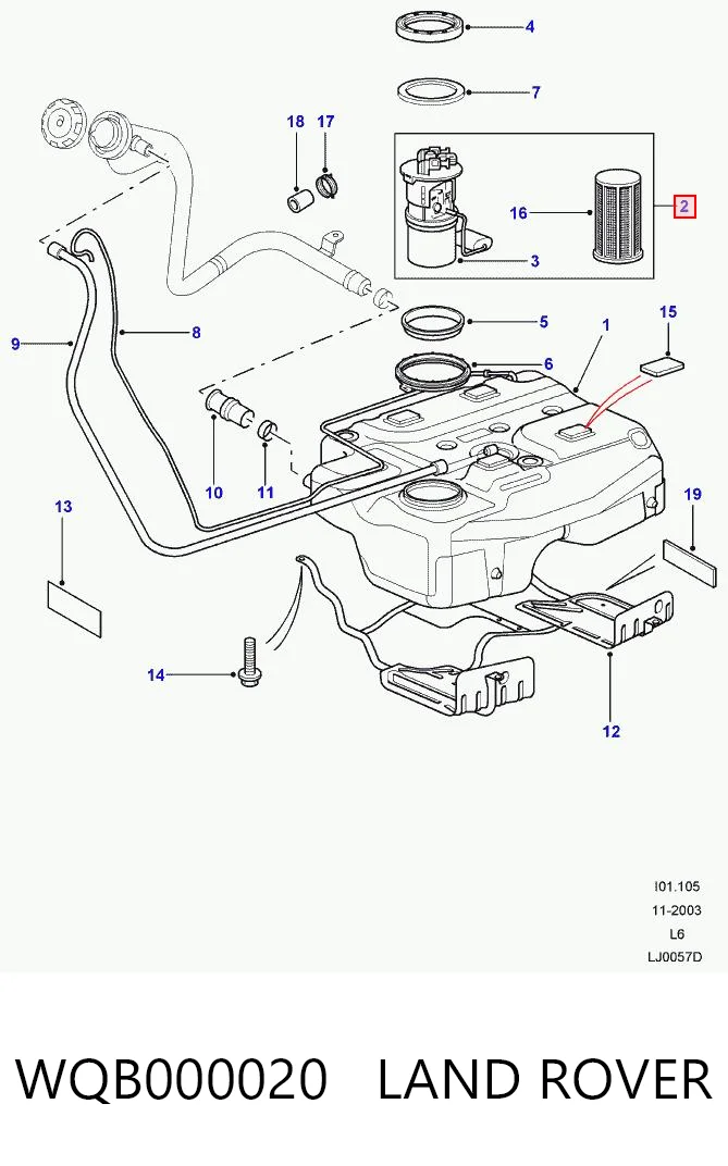  Módulo de bomba de combustível com sensor do nível de combustível Land Rover Freelander I SUV (L314) (1997 - 2006) I
