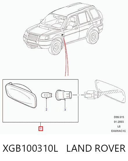 XGB100310L Land Rover Luz intermitente no pára-lama