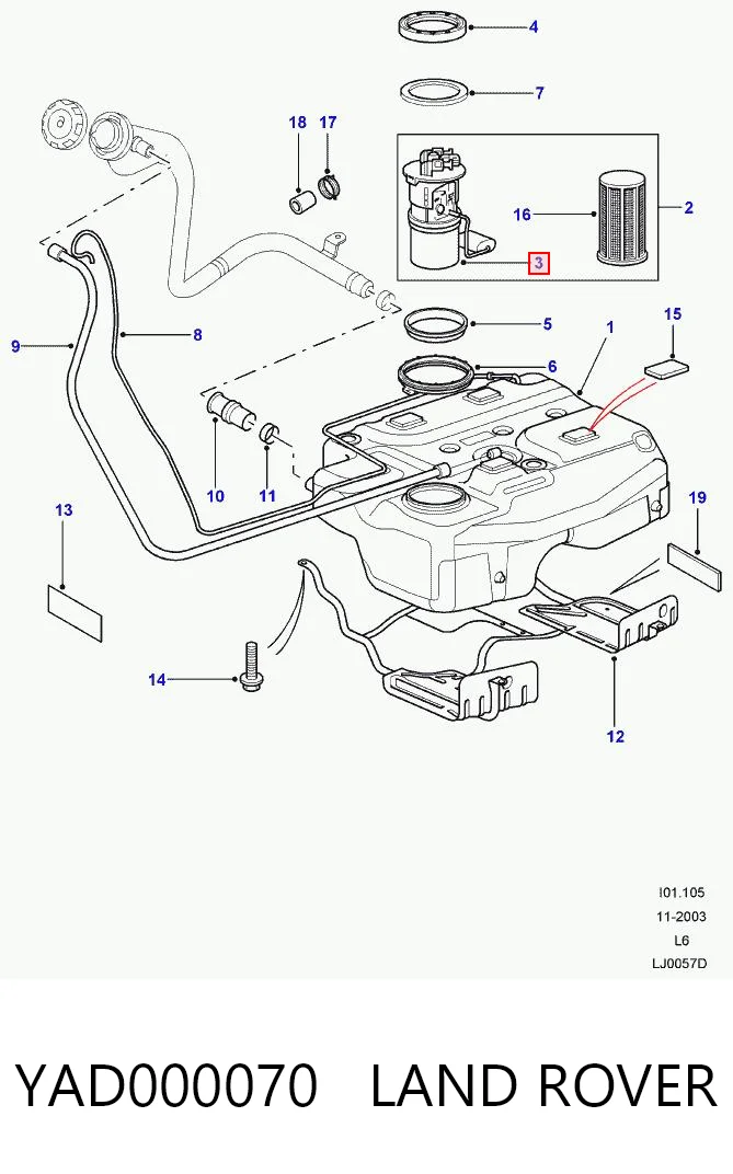 Sensor do nível de combustível no tanque Land Rover Freelander I L314 ao melhor preço