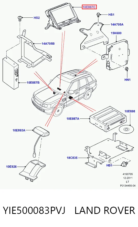 Mostrador multifuncional 8H2210E889AC Land Rover