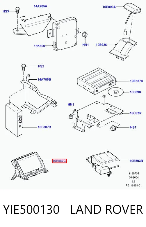 8H2210E889AC Land Rover Mostrador multifuncional