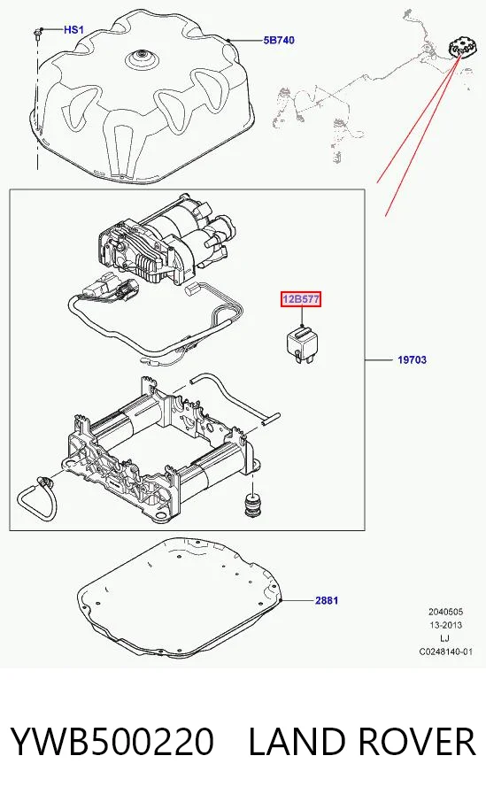 YWB500220 Land Rover Relê elétrico multifuncional