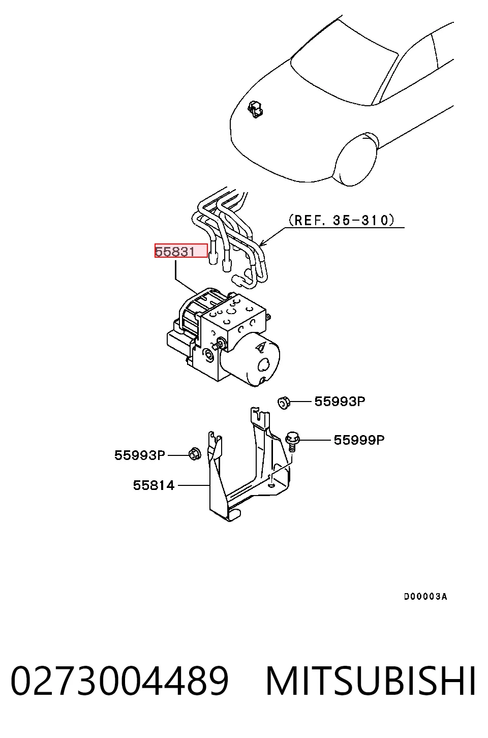 Unidade hidráulico de controlo ABS para Mitsubishi Space Star  DG0