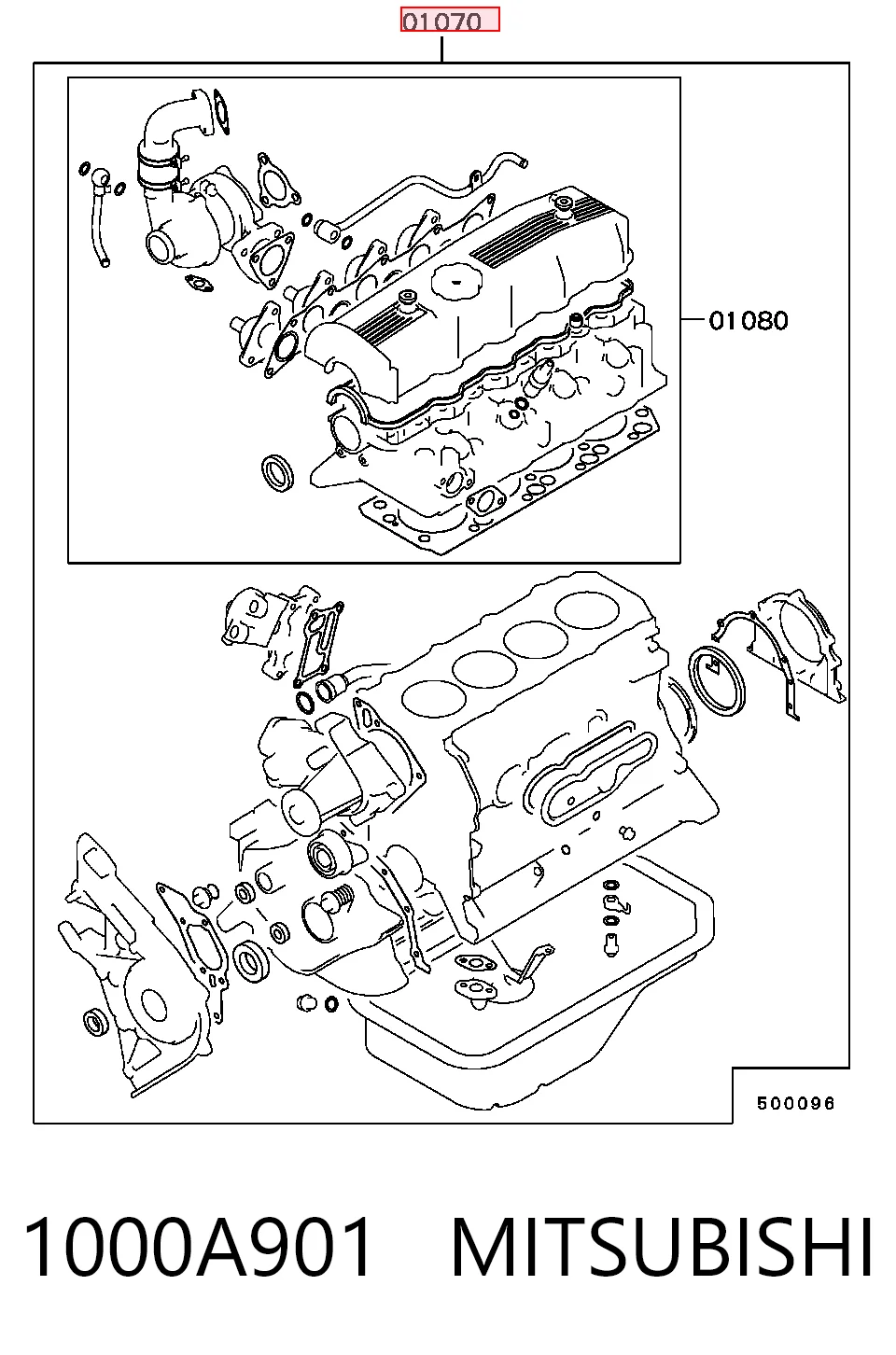 Kit de vedantes de motor completo Mitsubishi L 200 III K60, K70
