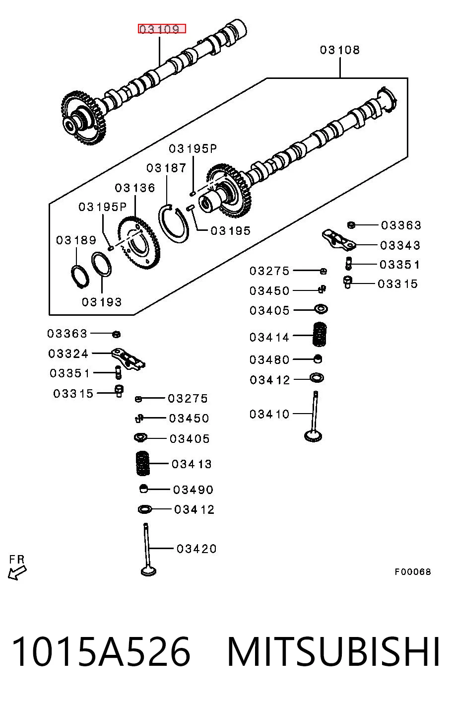 1015A526 Mitsubishi Árvore distribuidora de motor de escape