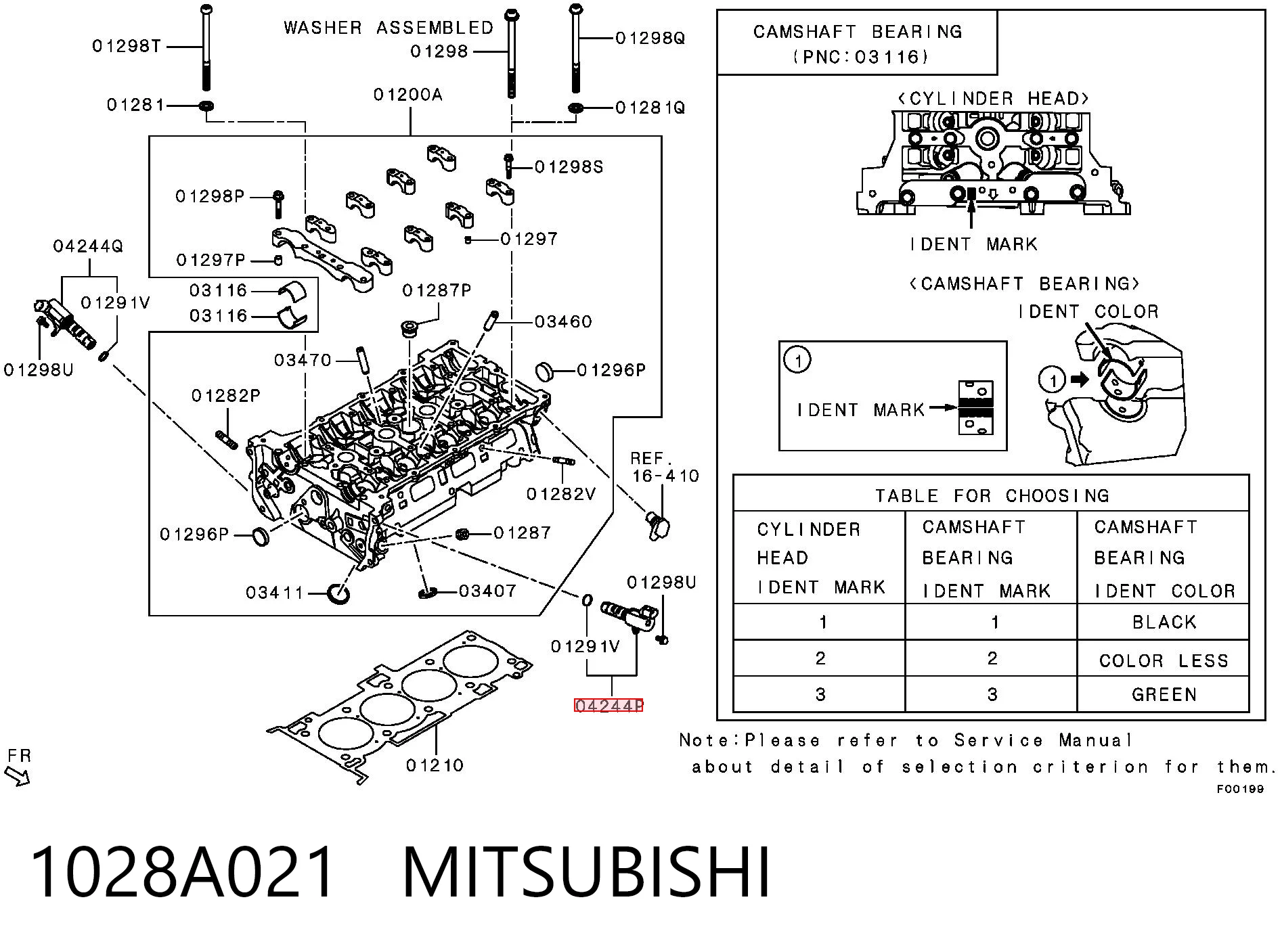 1028A021 Mitsubishi Válvula eletromagnética esquerda de posição (de fases) da árvore distribuidora