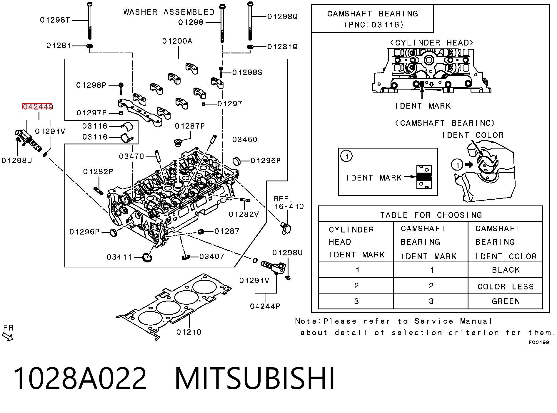 1028A022 Mitsubishi Válvula de regulação de pressão de óleo