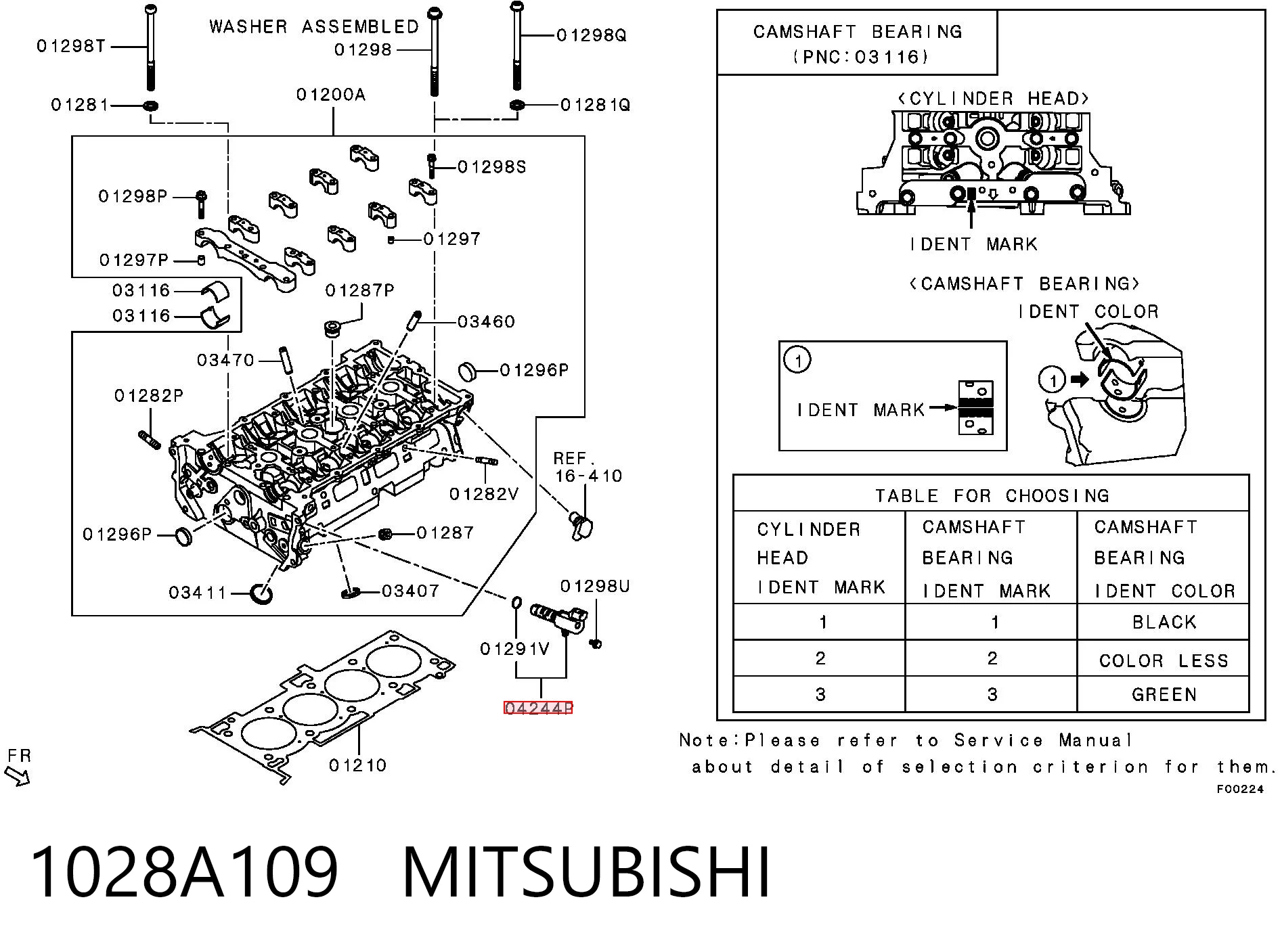 1028A109 Mitsubishi Válvula eletromagnética de posição (de fases) da árvore distribuidora