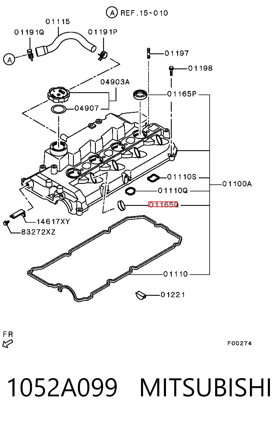 1052A099 Mitsubishi Vedante anular da cavidade de vela