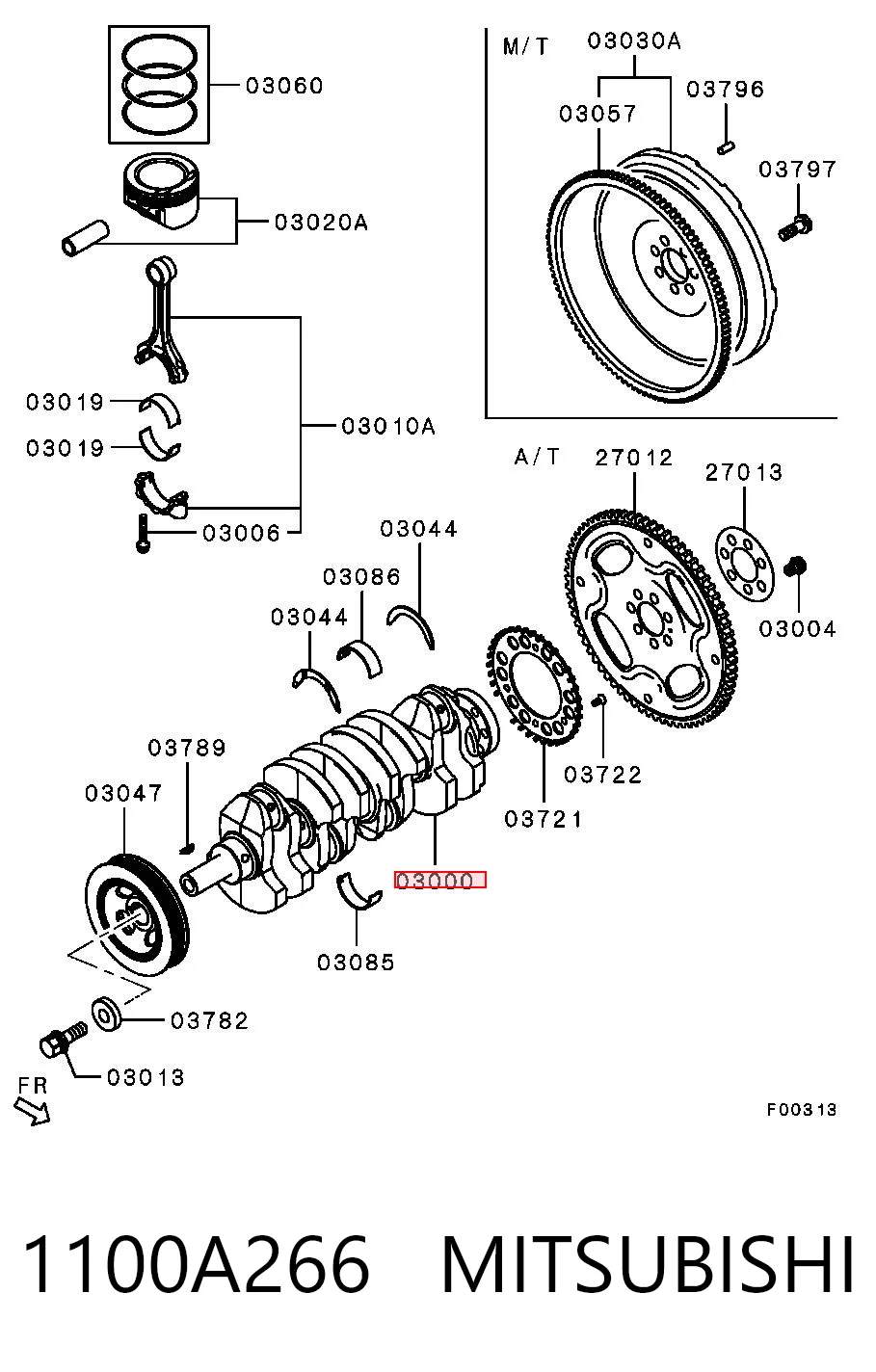 1100A266 Mitsubishi Cambota de motor