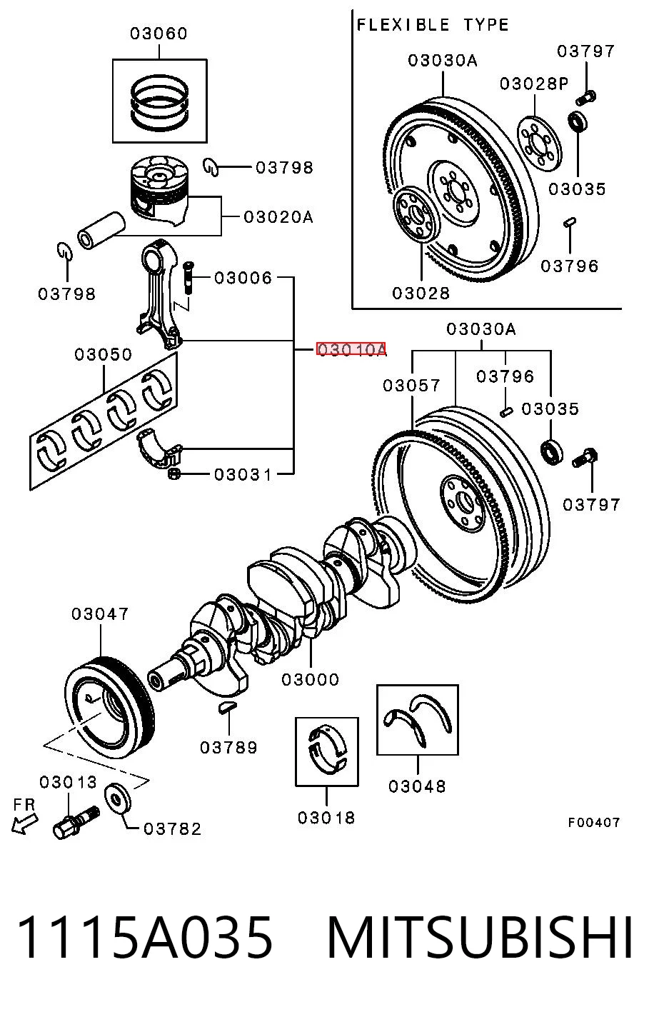 1115A343 Chrysler Biela de pistão de motor
