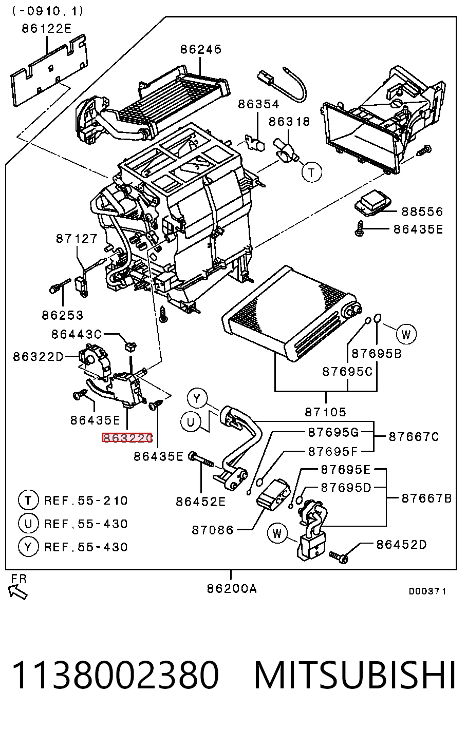 1138002380 Mitsubishi Acionamento de comporta de forno