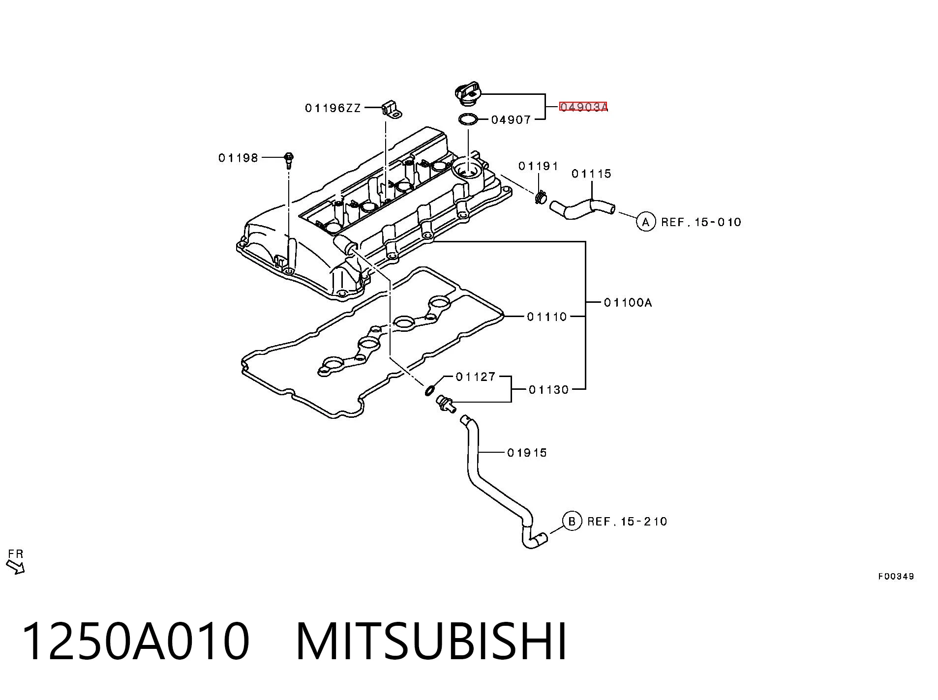 1250A010 Mitsubishi Tampa do gargalho de enchimento de óleo