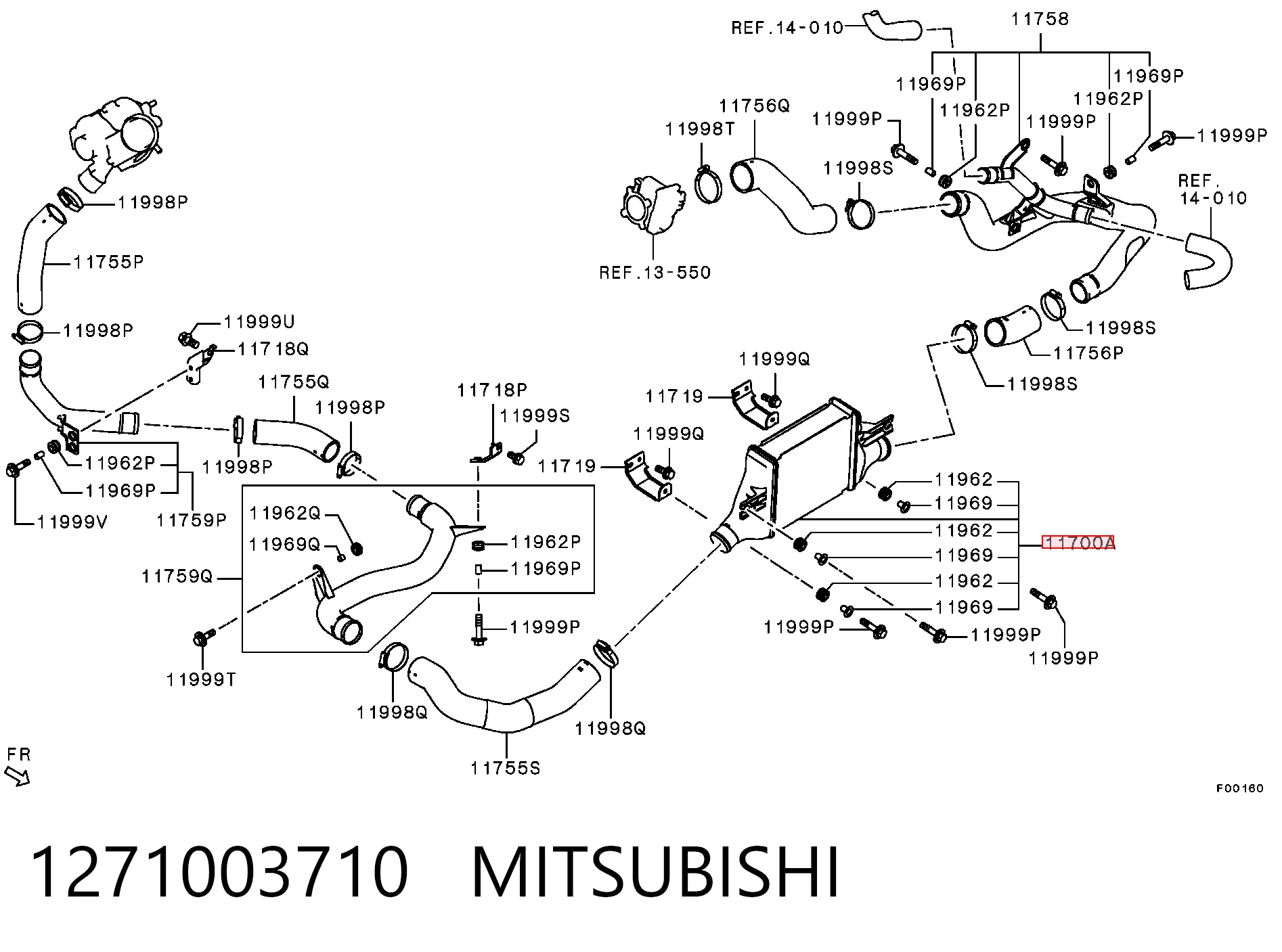Radiador de intercooler Mitsubishi ASX  GA