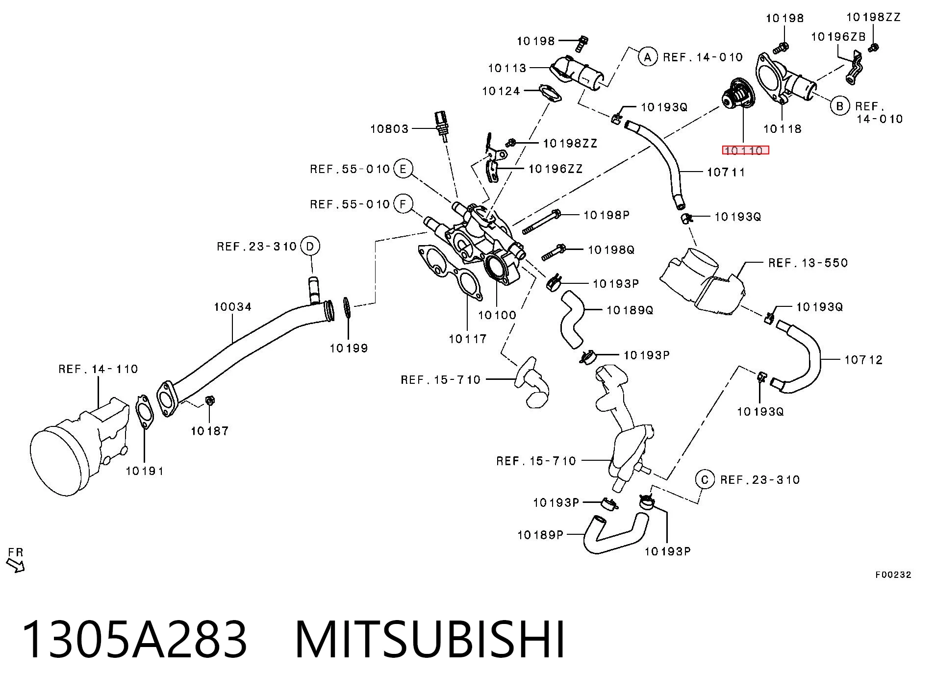 1305A283 Mitsubishi Termostato