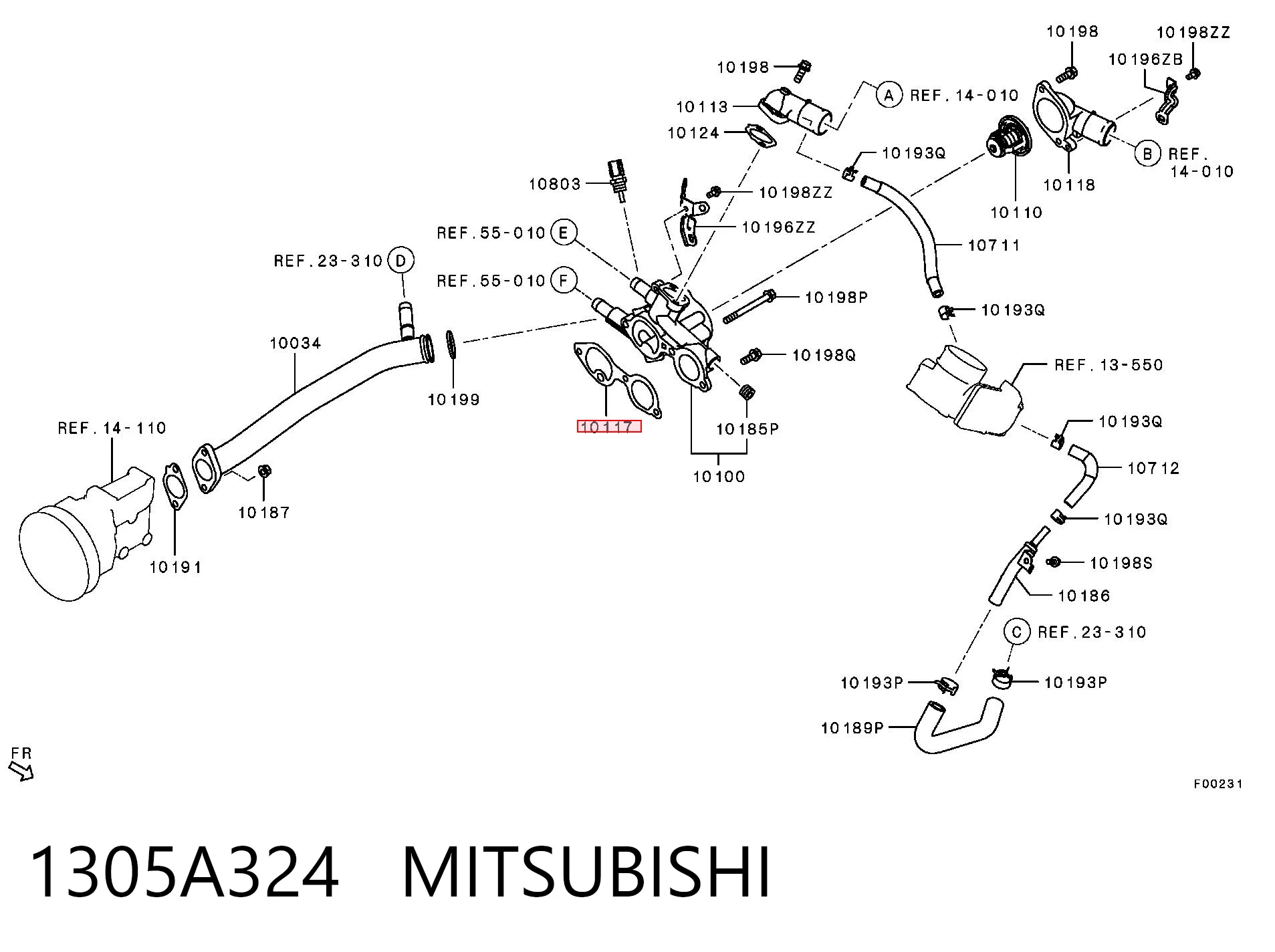 Vedante de termostato para Mitsubishi ASX GA