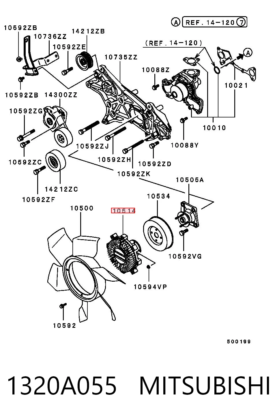 Compre MD356867 Chrysler Acoplamento viscoso de ventilador de esfriamento