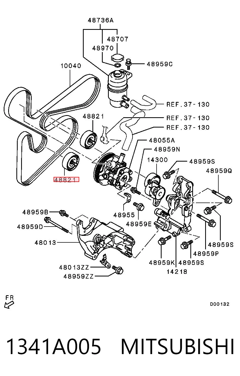 1341A005 Mitsubishi Rolo parasita da correia de transmissão