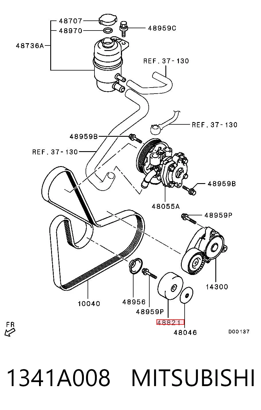 1341A008 Mitsubishi Rolo parasita da correia de transmissão