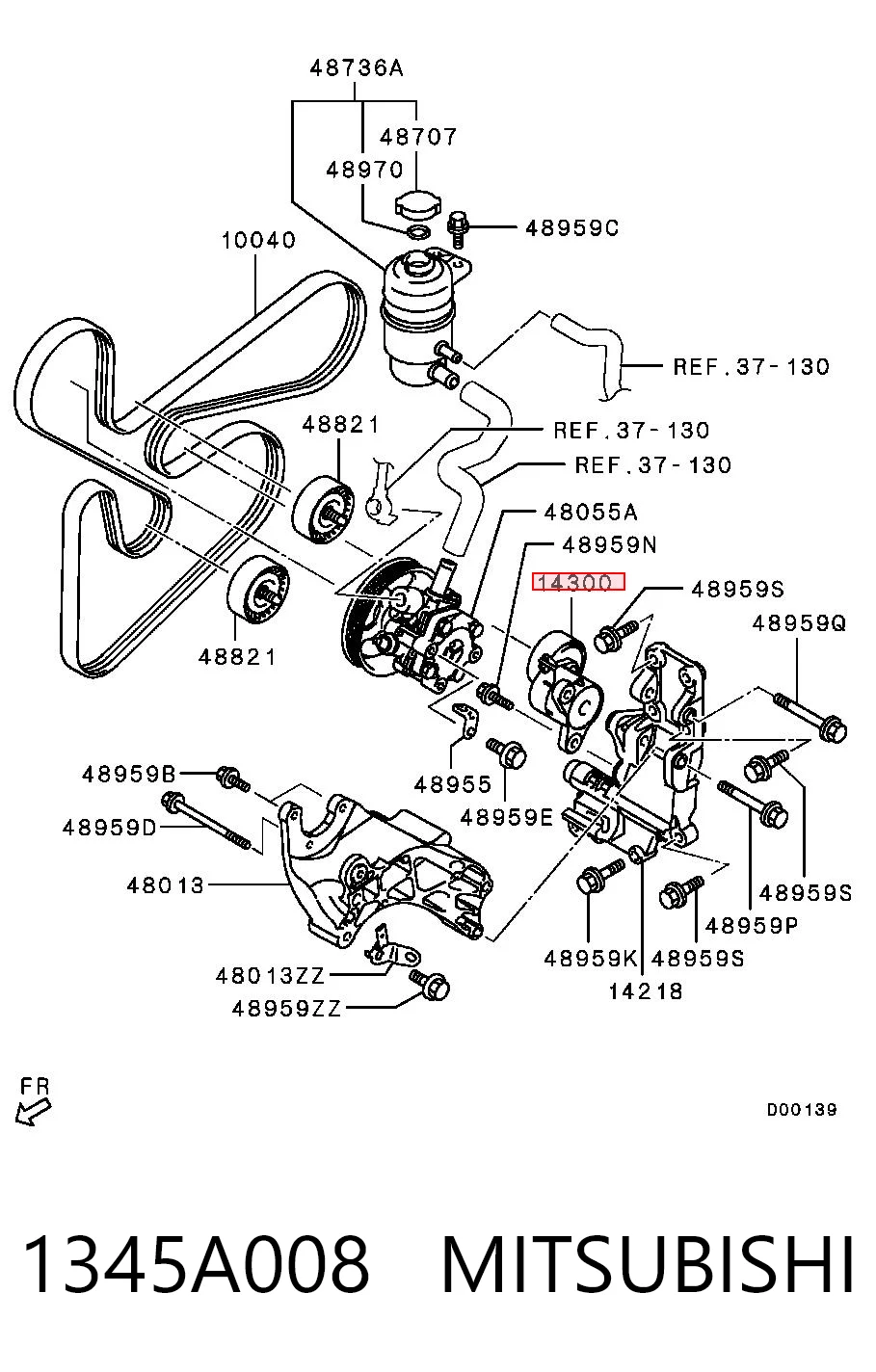 1345A008 Mitsubishi Reguladora de tensão da correia de transmissão