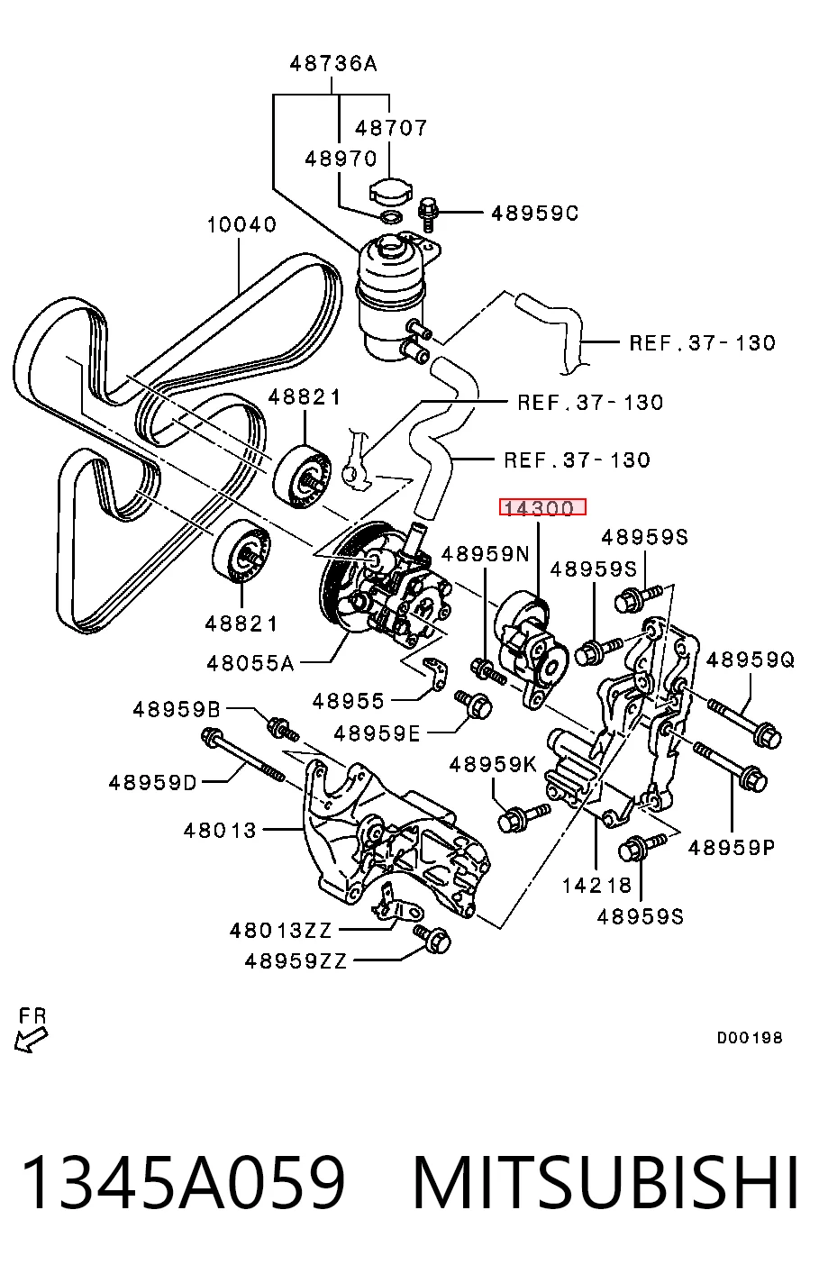 1345A059 Mitsubishi Reguladora de tensão da correia de transmissão