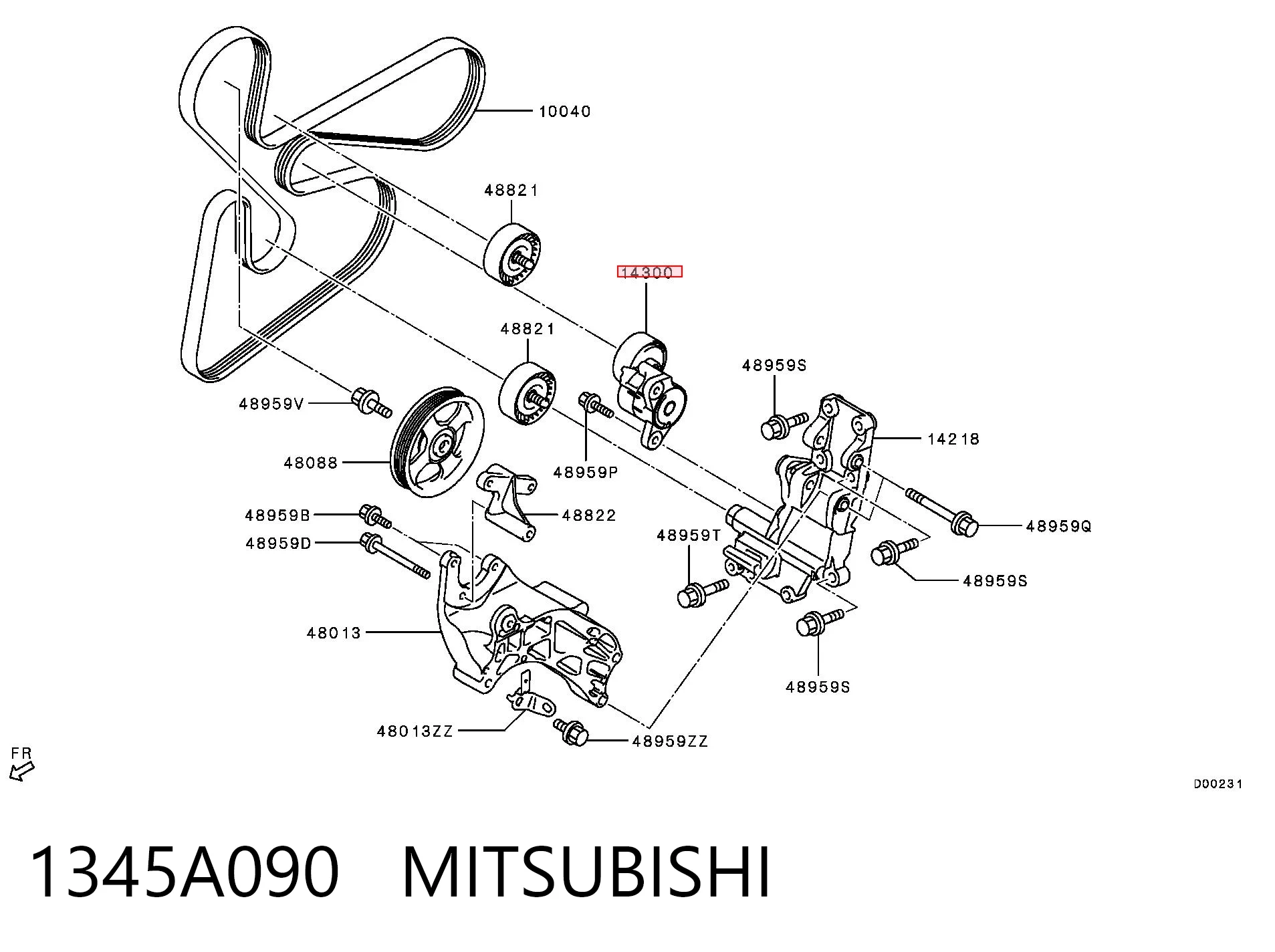 1345A090 Mitsubishi Reguladora de tensão da correia de transmissão