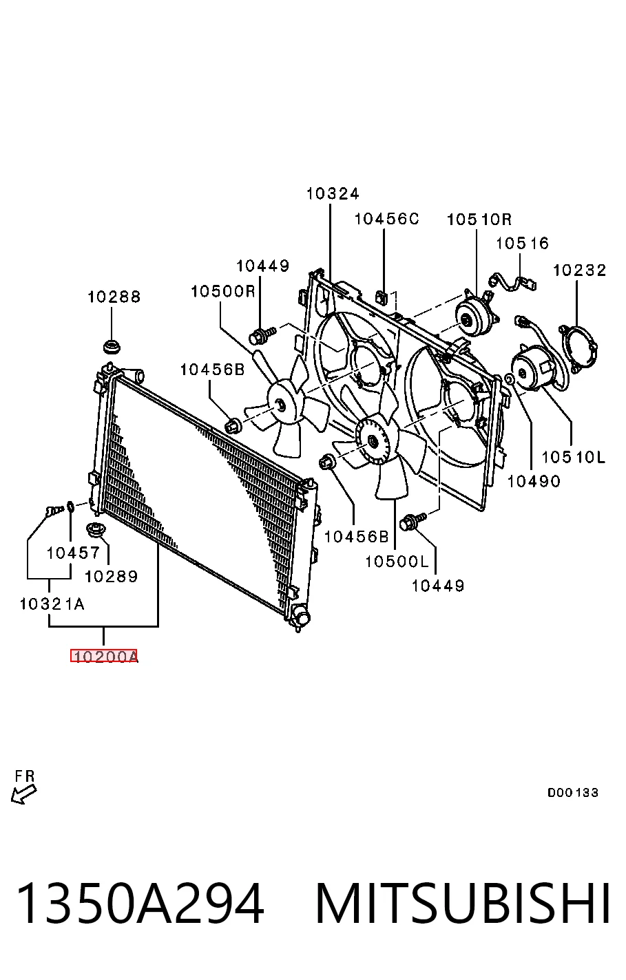 1350A294 Mitsubishi Radiador de esfriamento de motor