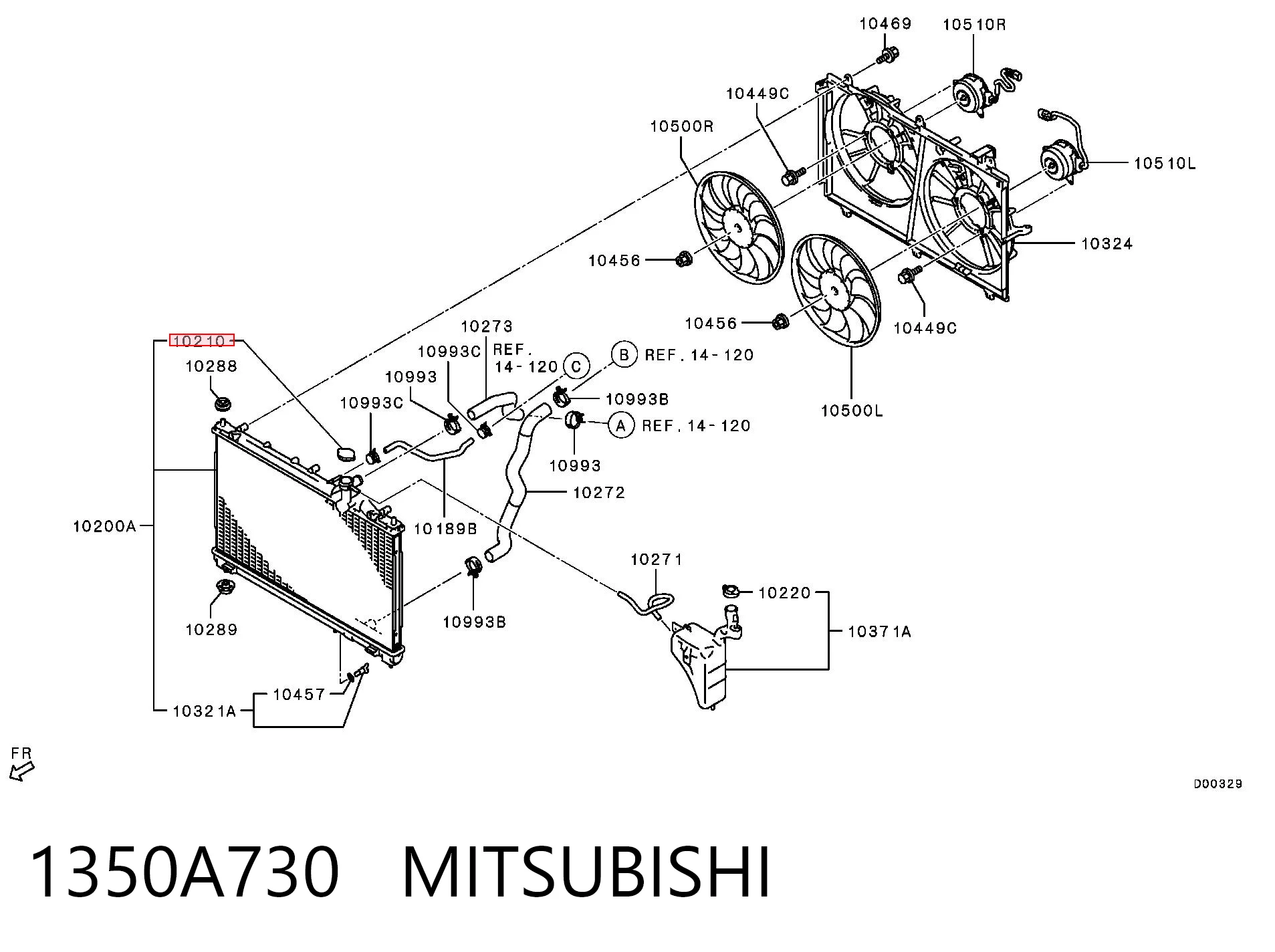 1350A730 Mitsubishi Tampa (tampão) do radiador