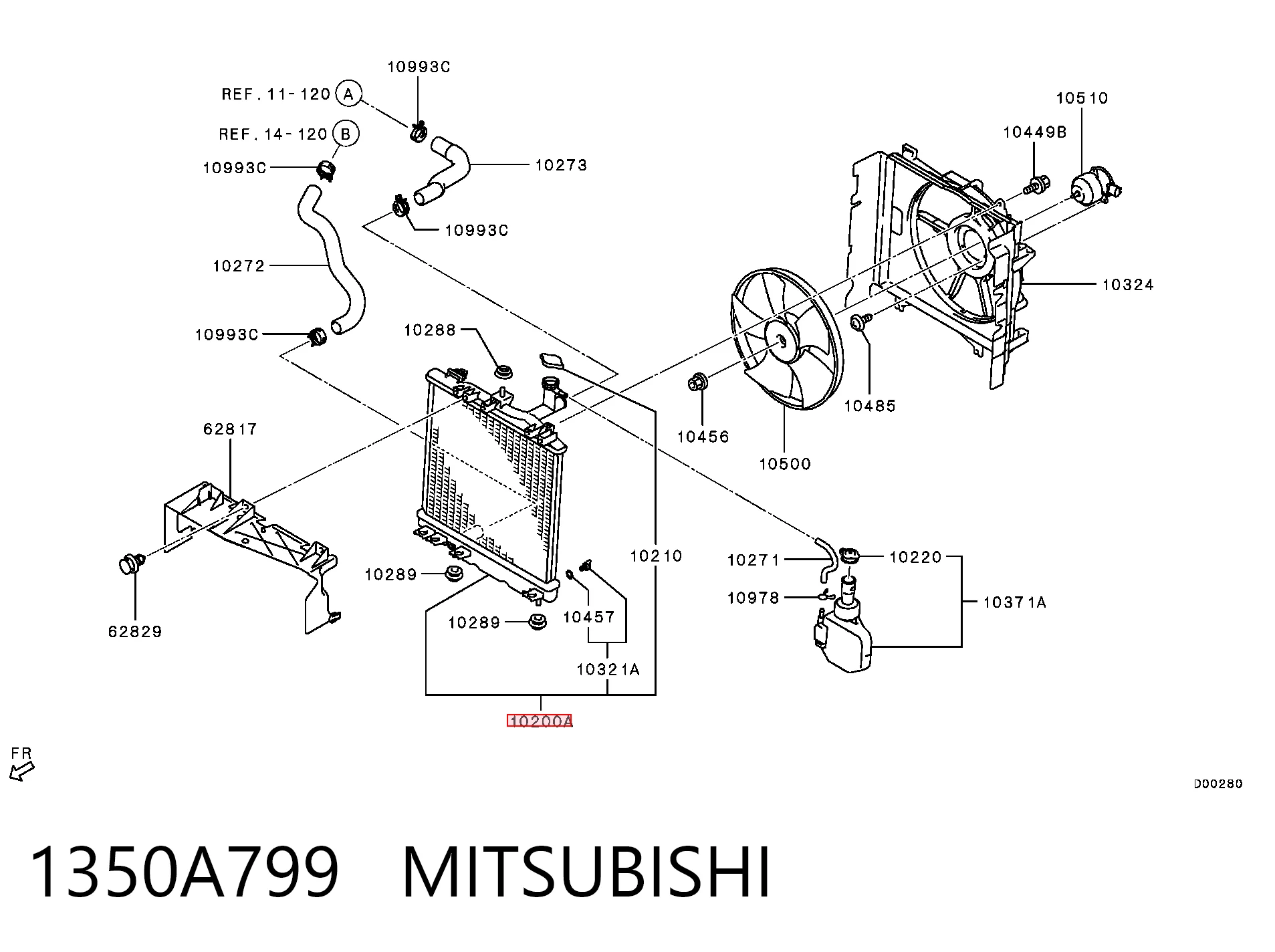  Radiador de esfriamento de motor Mitsubishi Space Star MIRAGE hatchback (A0) (2012 - 2014) MIRAGE