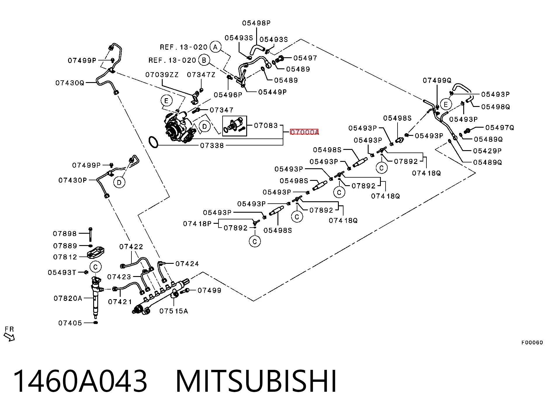 1460A043 Mitsubishi Bomba de combustível de pressão alta