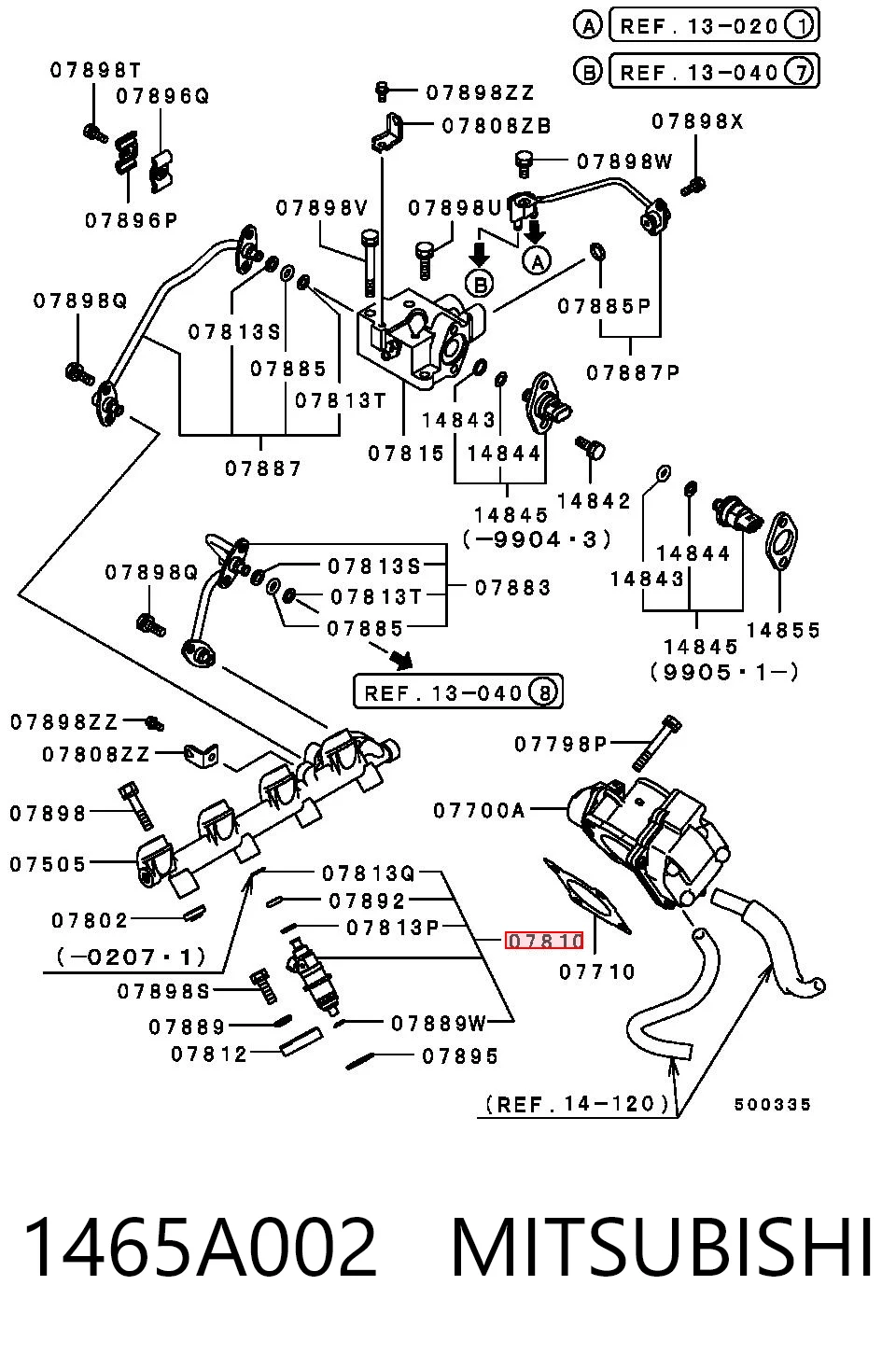 1465A002 Mitsubishi Injetor de injeção de combustível