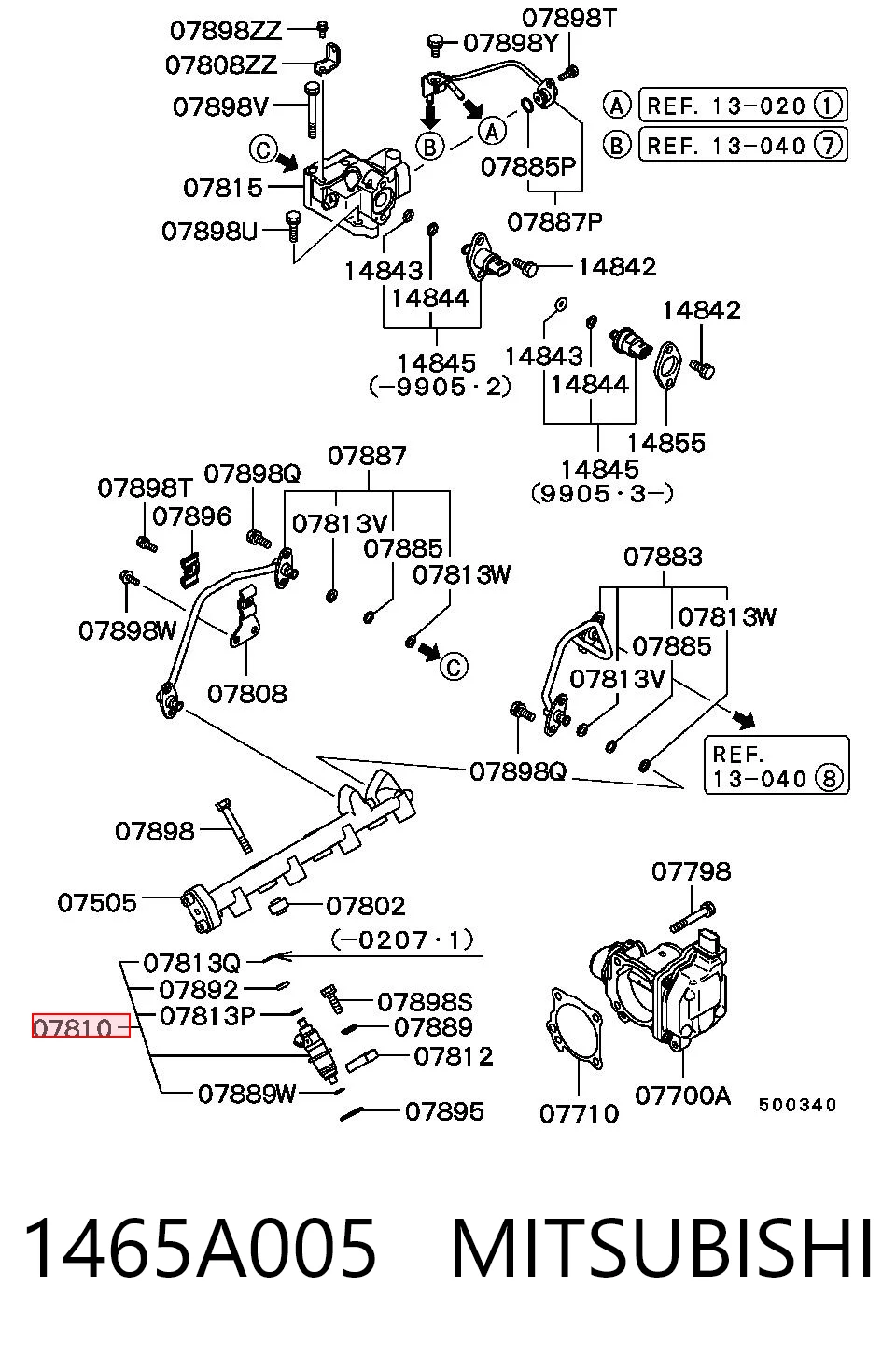 1465A005 Mitsubishi Injetor de injeção de combustível