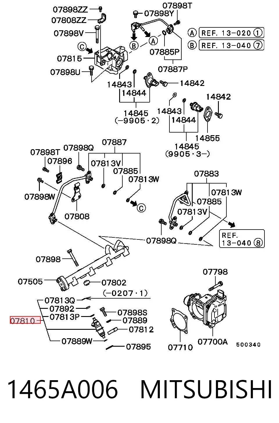 1465A006 Mitsubishi Injetor de injeção de combustível
