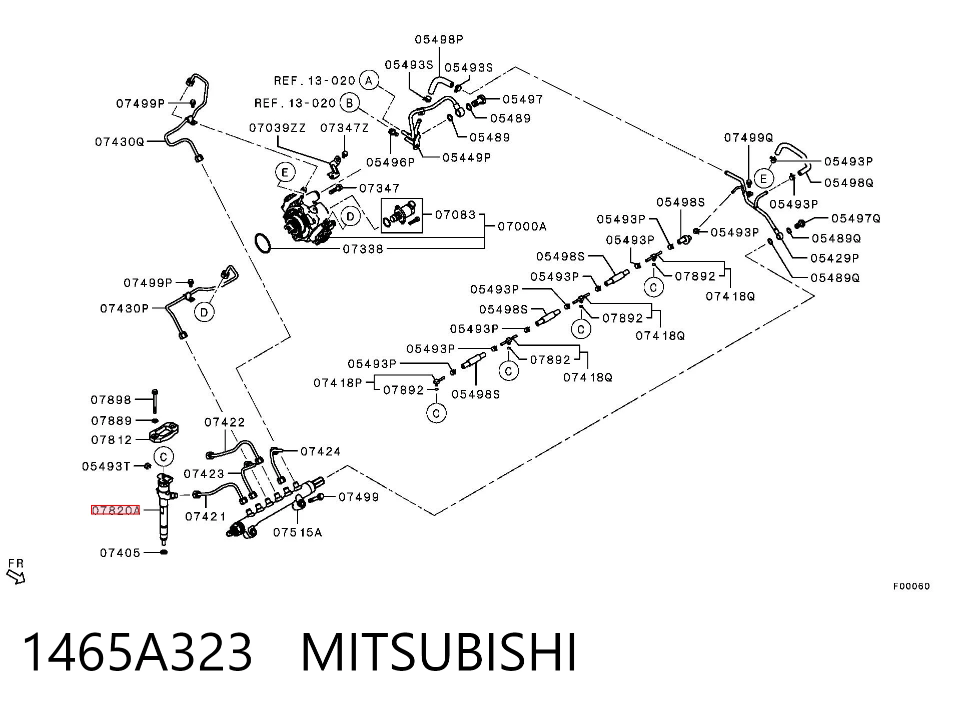 1465A323 Mitsubishi Injetor de injeção de combustível