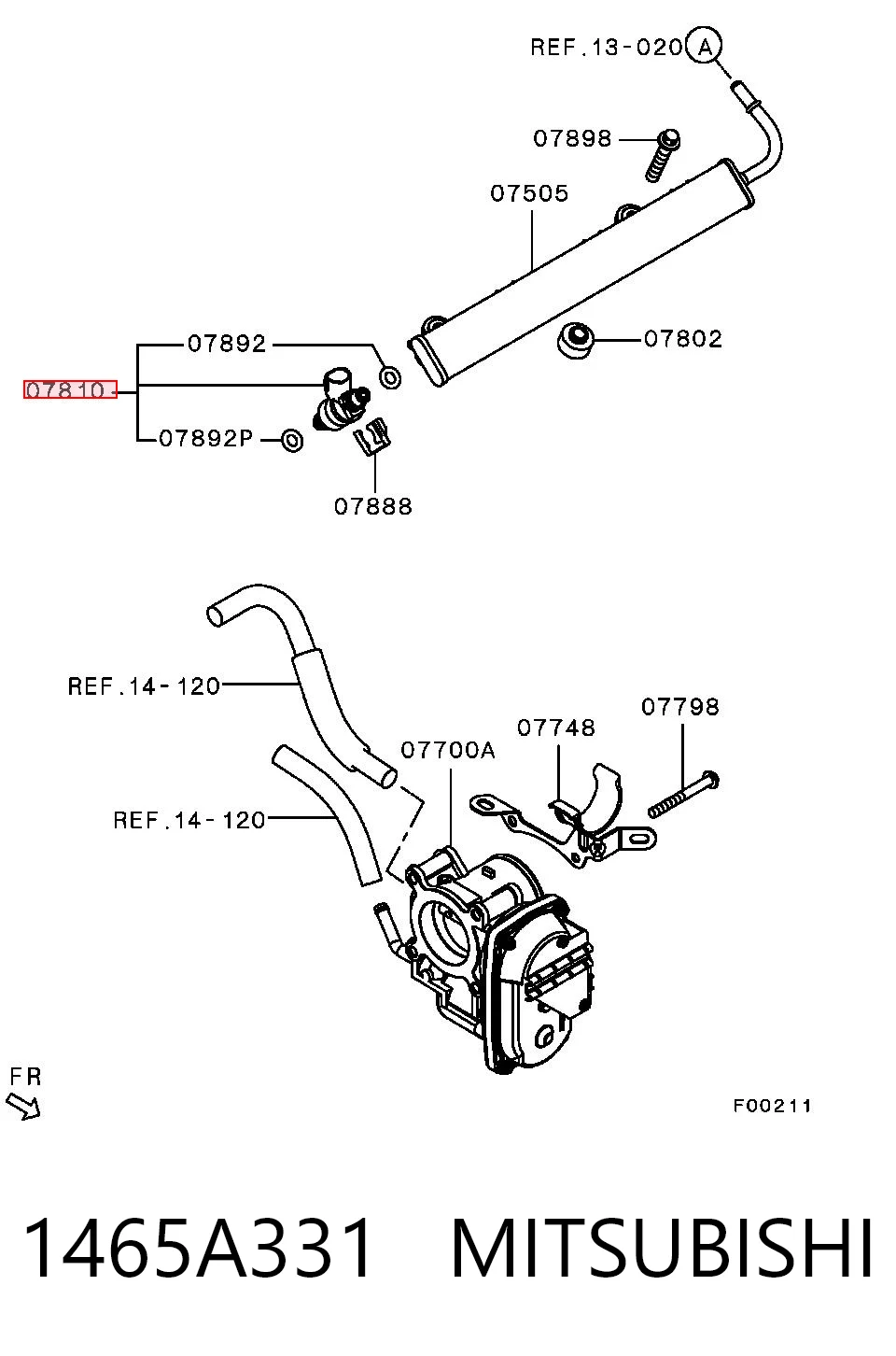 1465A331 Mitsubishi Injetor de injeção de combustível