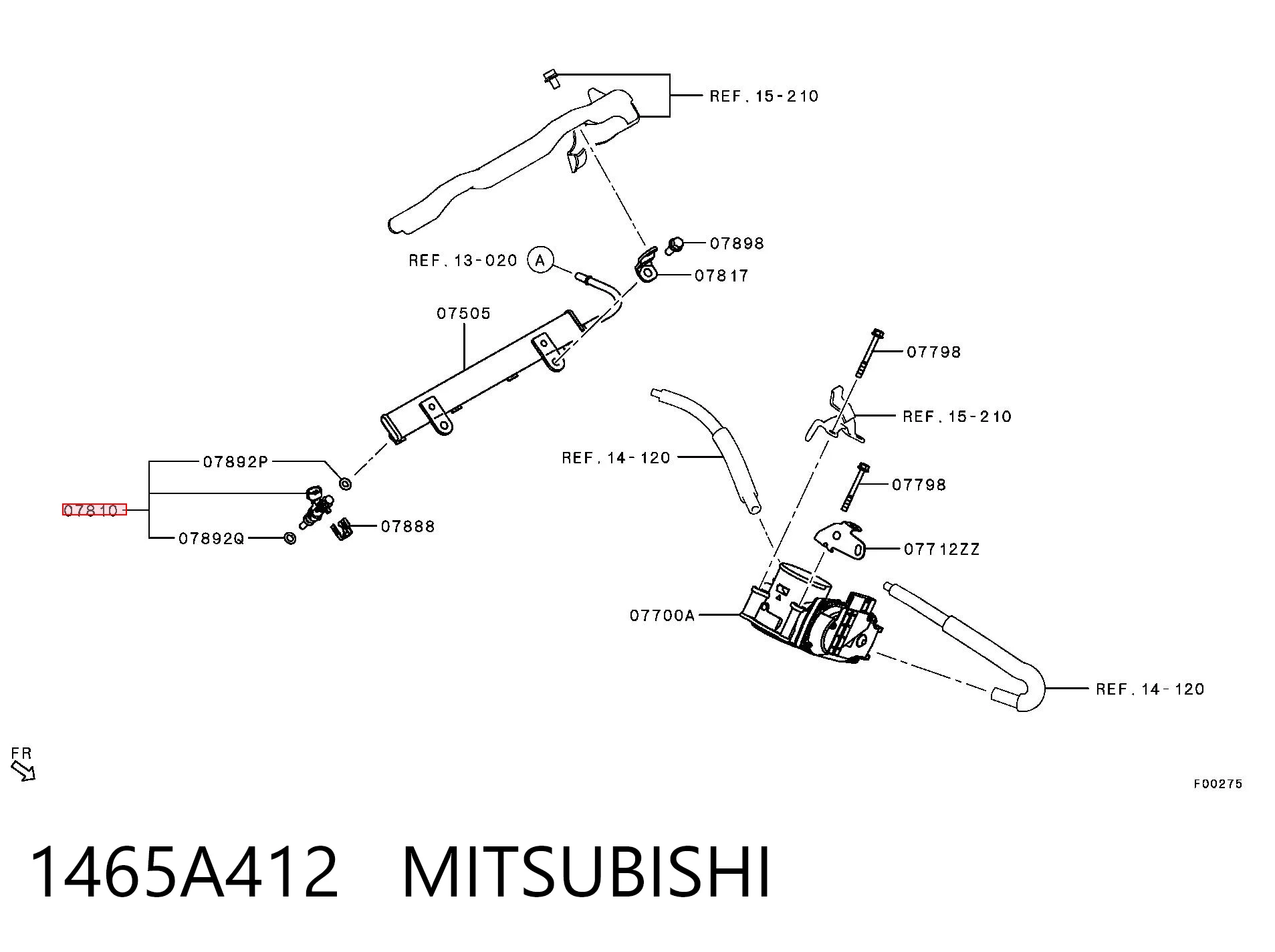 Injetor de injeção de combustível para Mitsubishi Eclipse CROSS GK, GL