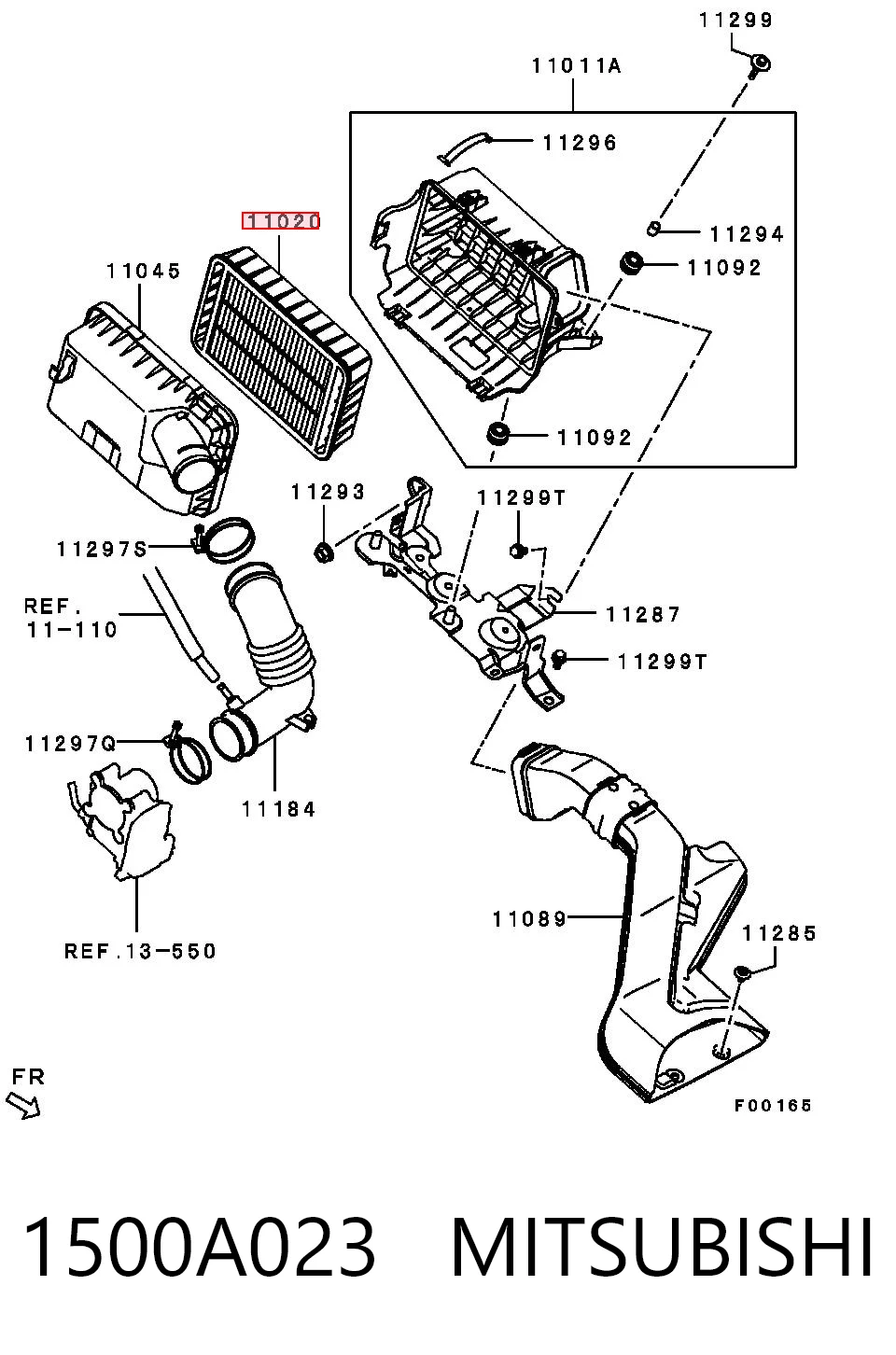 1500A023 Mitsubishi Filtro de ar