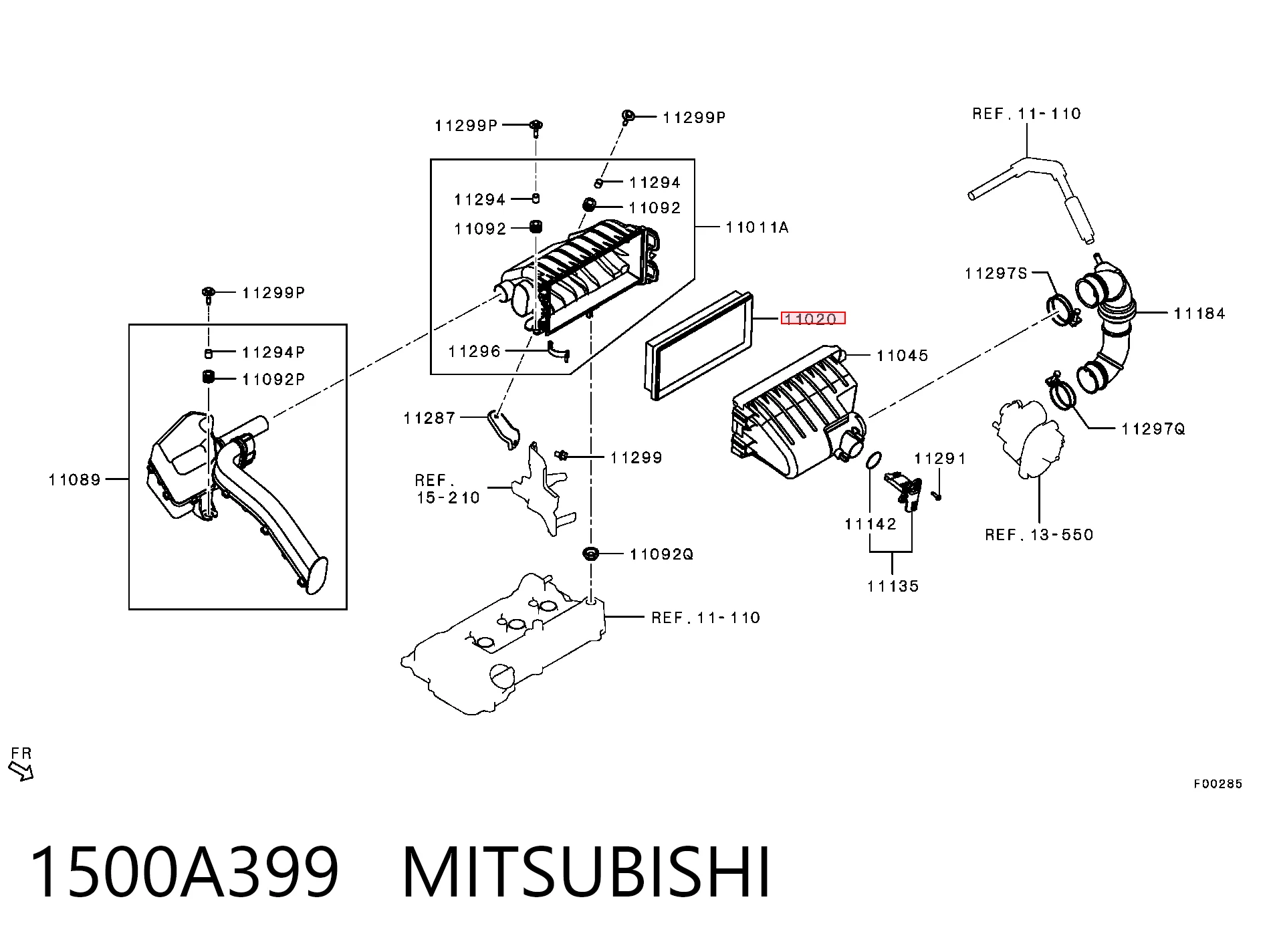 1500A399 Mitsubishi Filtro de ar