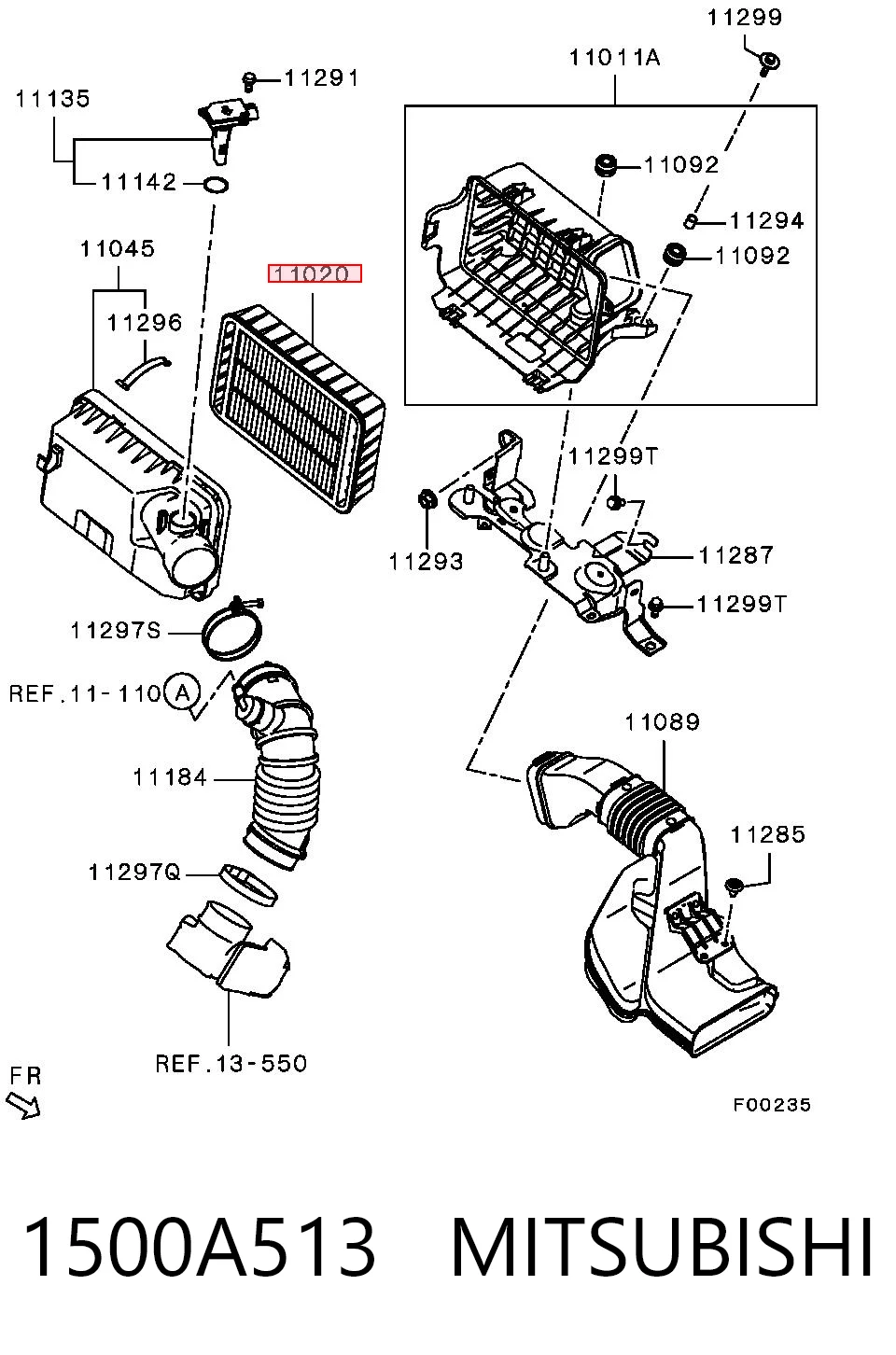 1500A513 Mitsubishi Filtro de ar