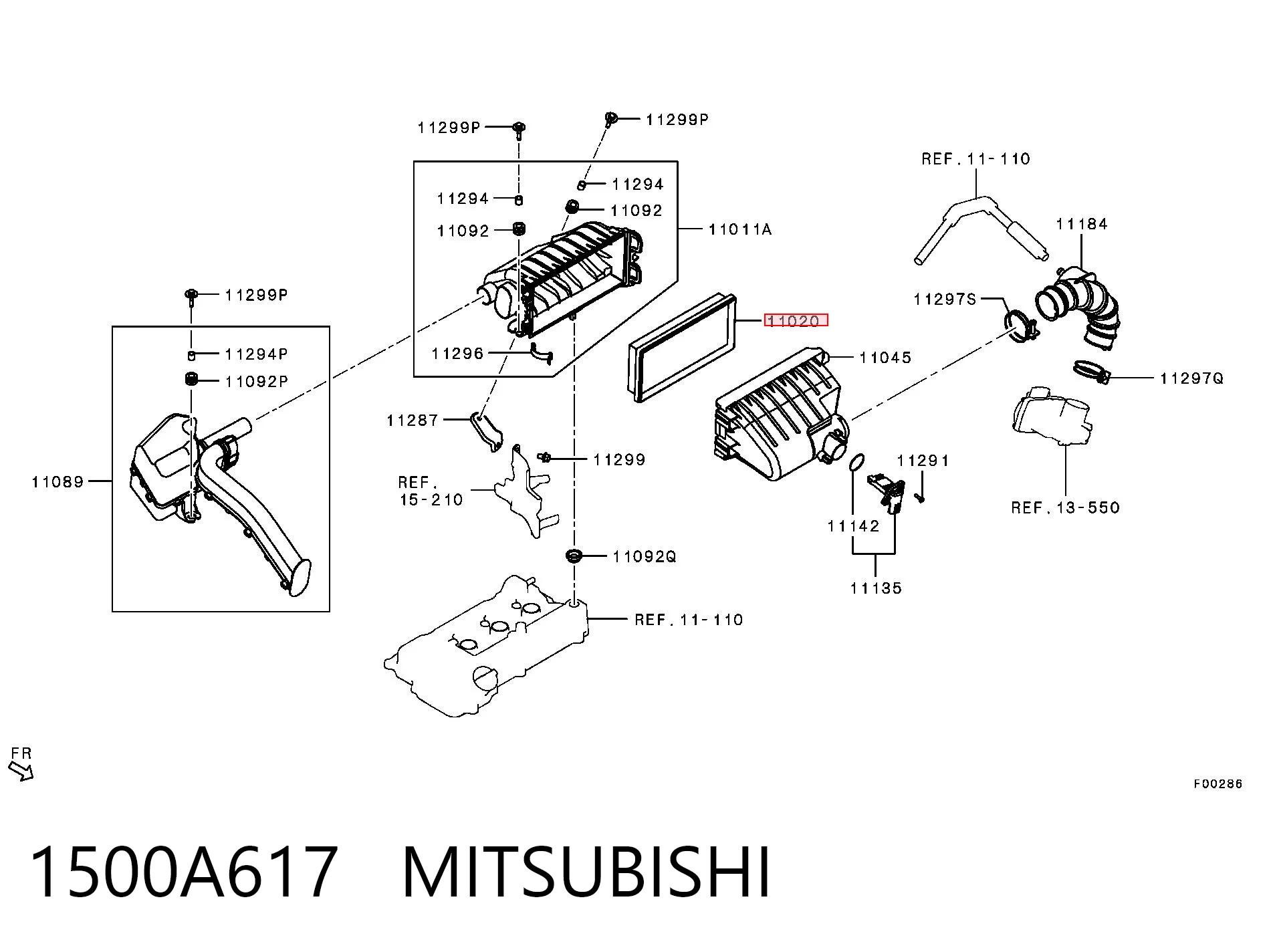 1500A617 Mitsubishi Filtro de ar