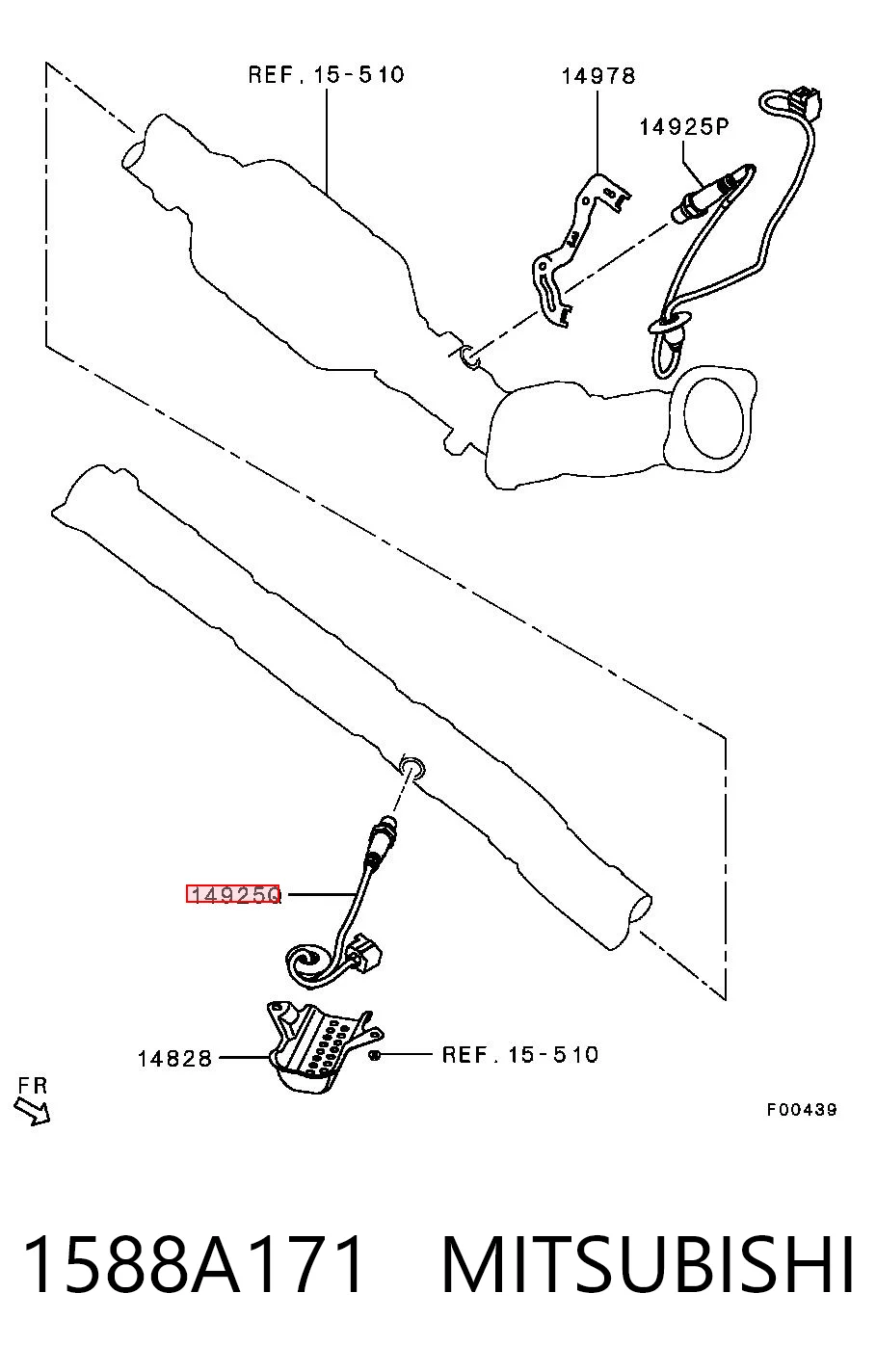 1588A171 Mitsubishi Sonda lambda, sensor de oxigênio depois de catalisador